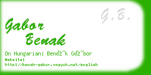 gabor benak business card